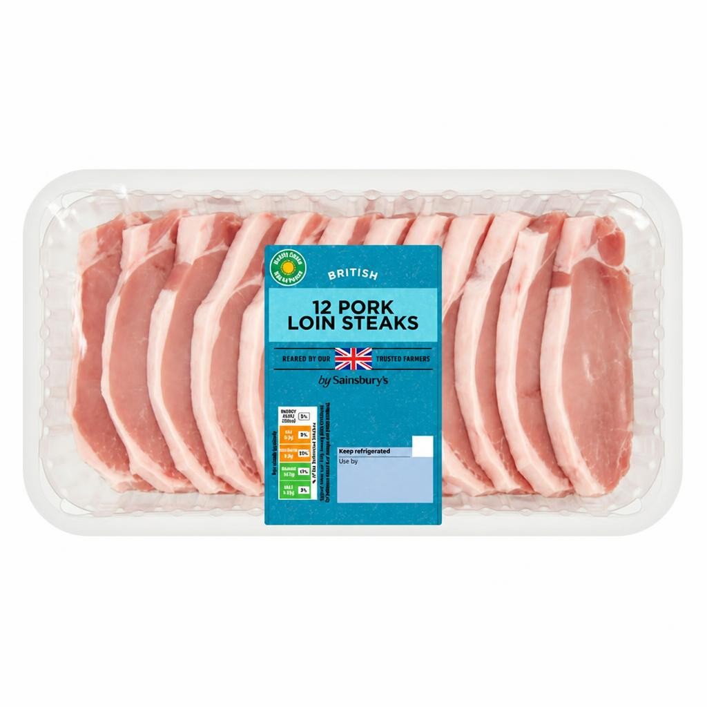 Sainsbury's British Pork Loin Steaks x12 1.2kg