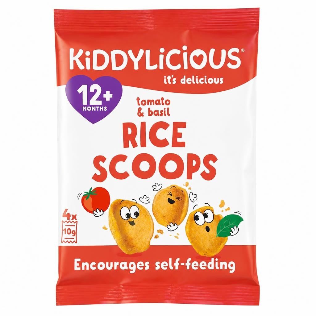 Kiddylicious Rice Scoops Tomato and Basil 4x10g