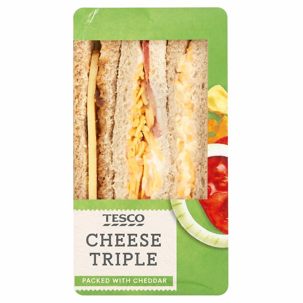 Tesco Cheese Triple Sandwich
