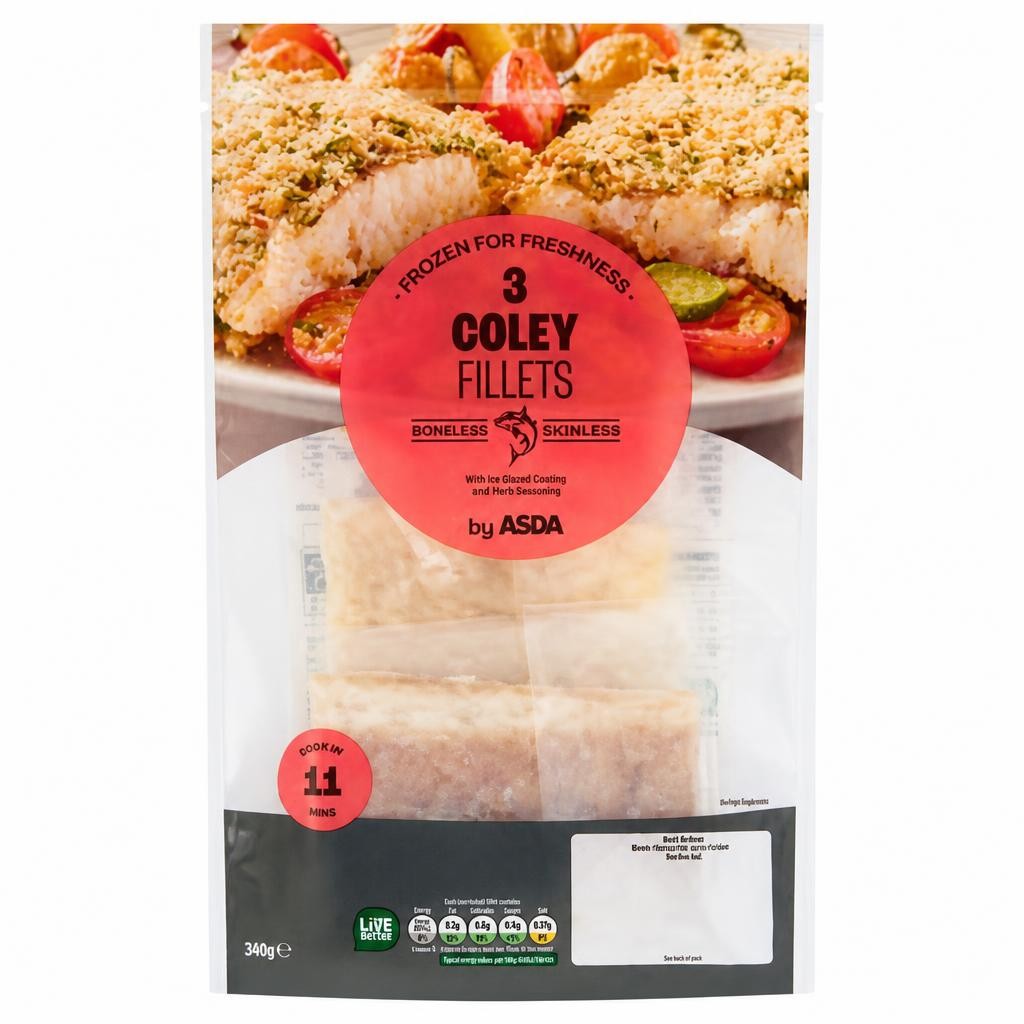 ASDA 3 Coley Fillets 390g