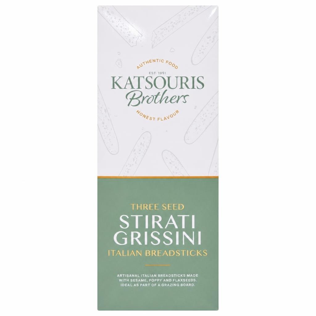 Katsouris Brothers Three Seed Stirati Grissini Italian Breadsticks 100g