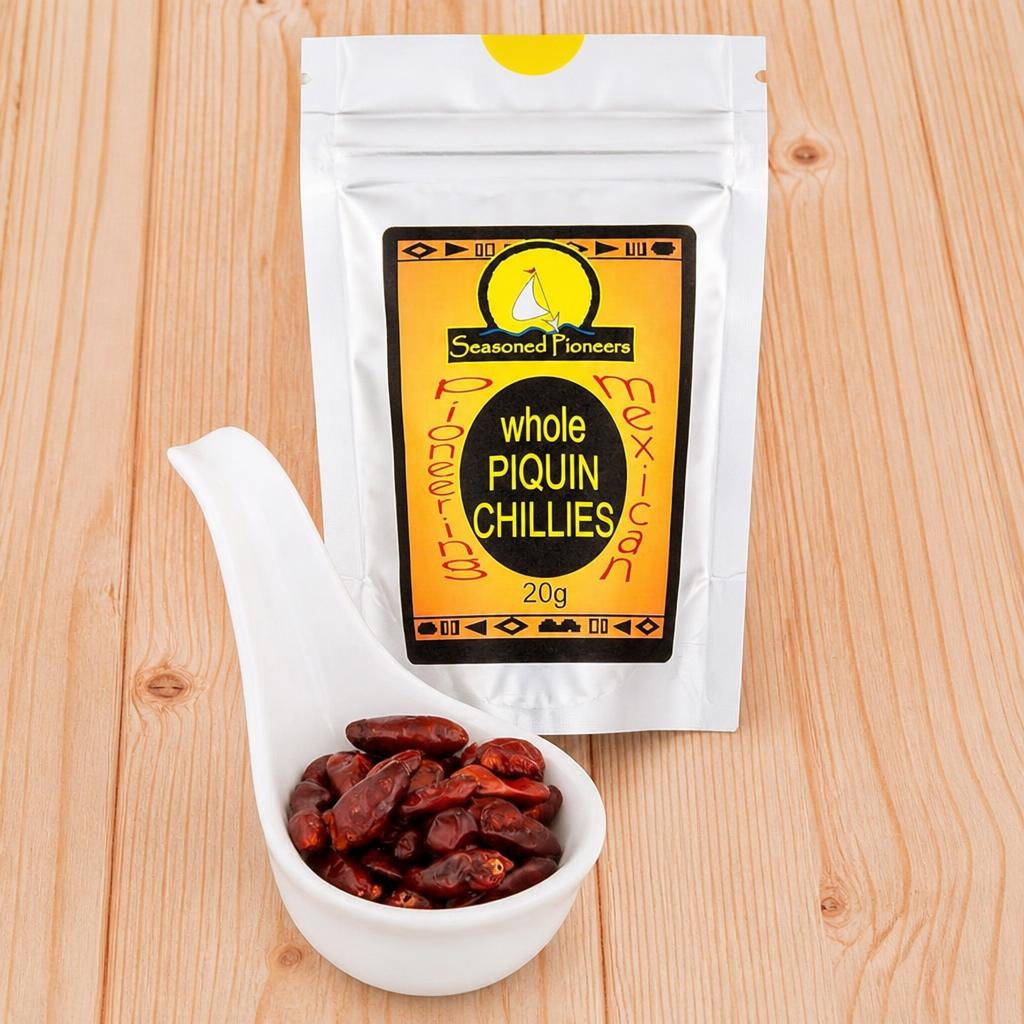 Seasoned Pioneers  Whole Piquin Chillies 20g