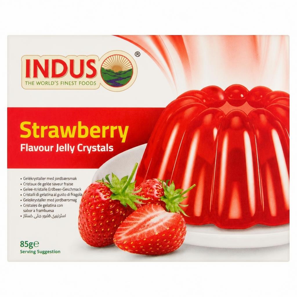 Indus Strawberry flavour jelly crystals 80g