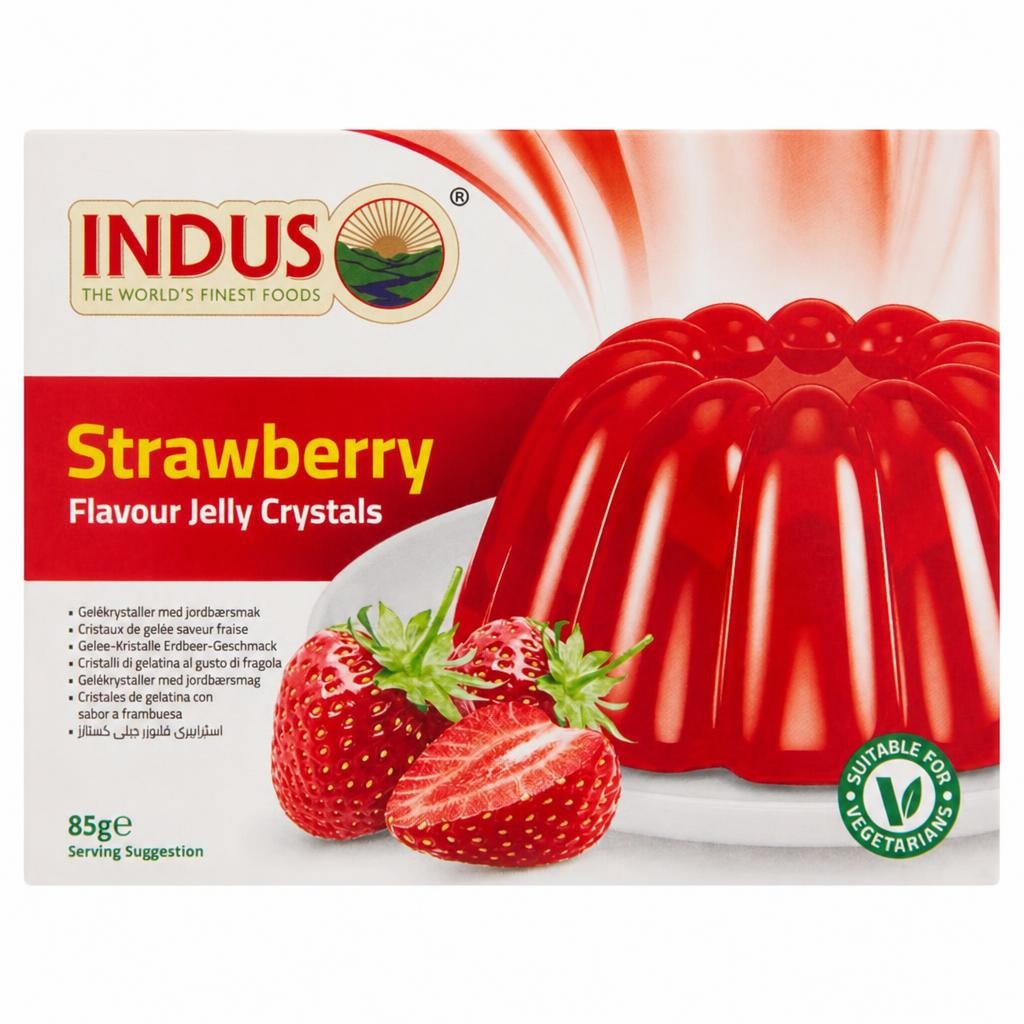 Indus Strawberry flavour jelly crystals 80g