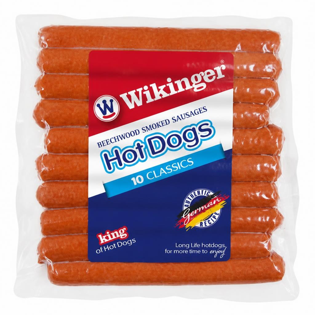 Wikinger 10 Classics Beechwood Smoked Sausages Hot Dogs 413g