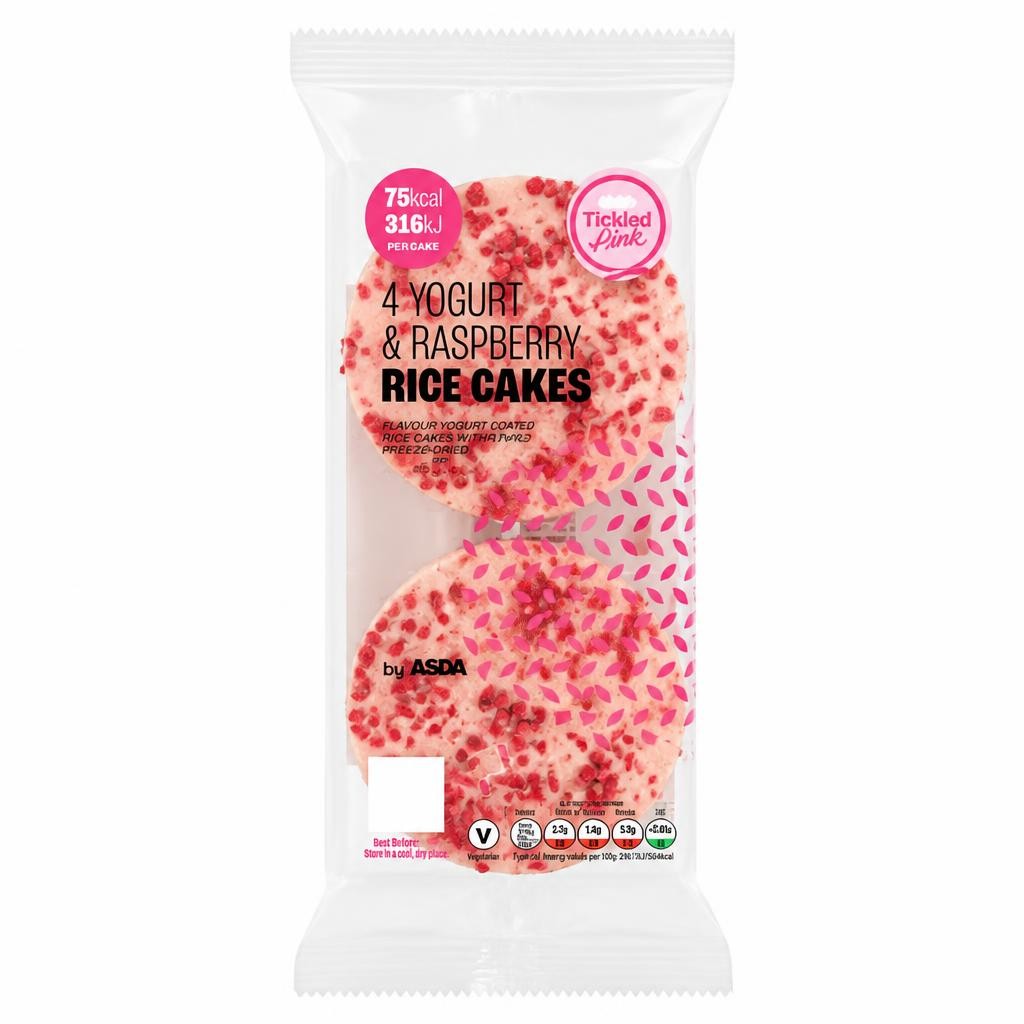 ASDA 4 Yogurt & Raspberry Rice Cakes 64g