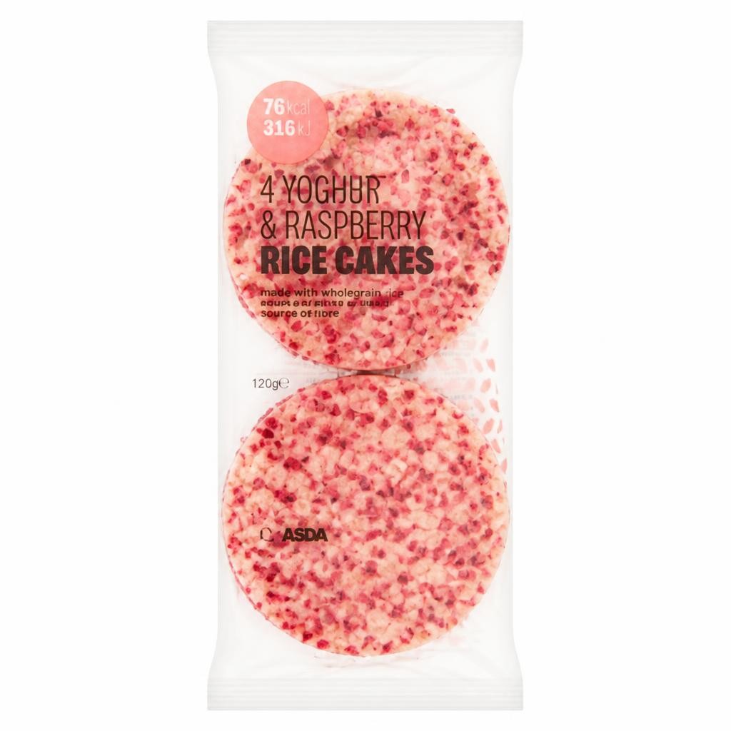 ASDA 4 Yogurt & Raspberry Rice Cakes 64g