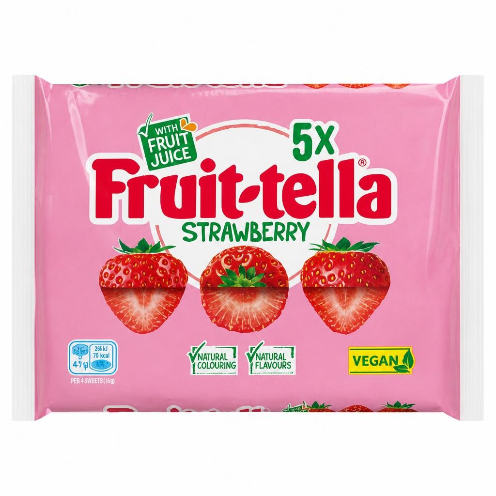 Fruit-tella Strawberry Stick Soft Chew Sweets 5x41g