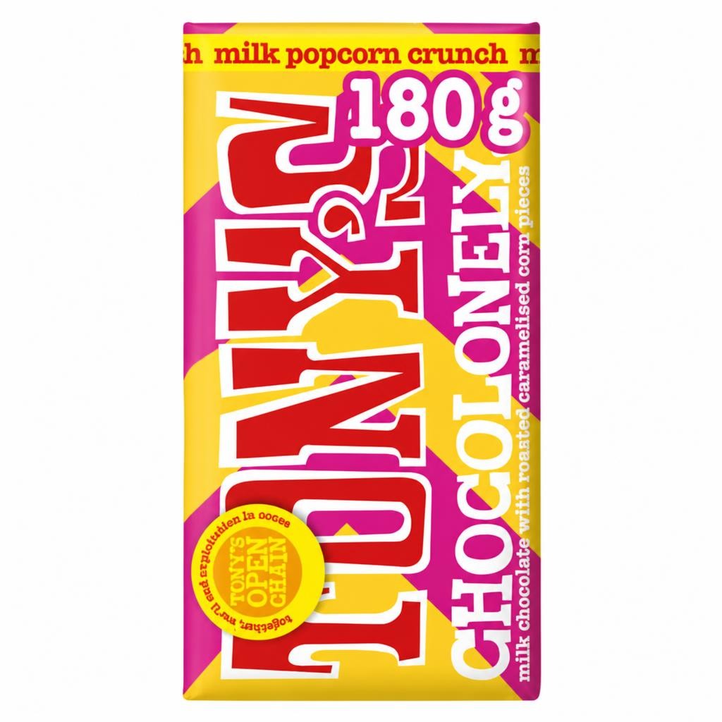 Tony's Chocolonely Milk Chocolate with Roasted Caramelised Corn Pieces 180g