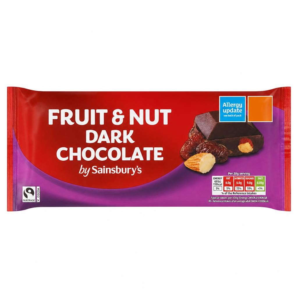 Sainsbury's Fruit & Nut Dark Chocolate 180g