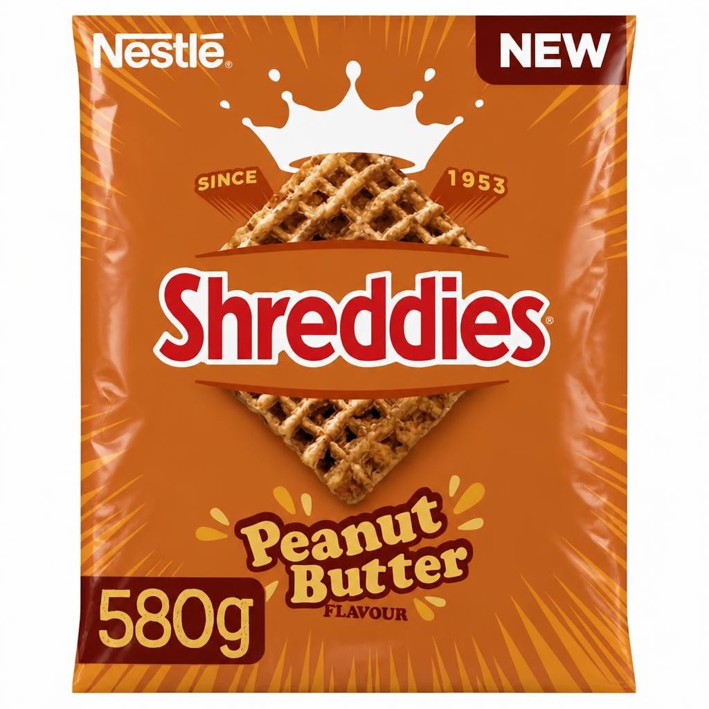 Nestle Shreddies 580g Peanut Butter Malted Wheats Breakfast Cereal