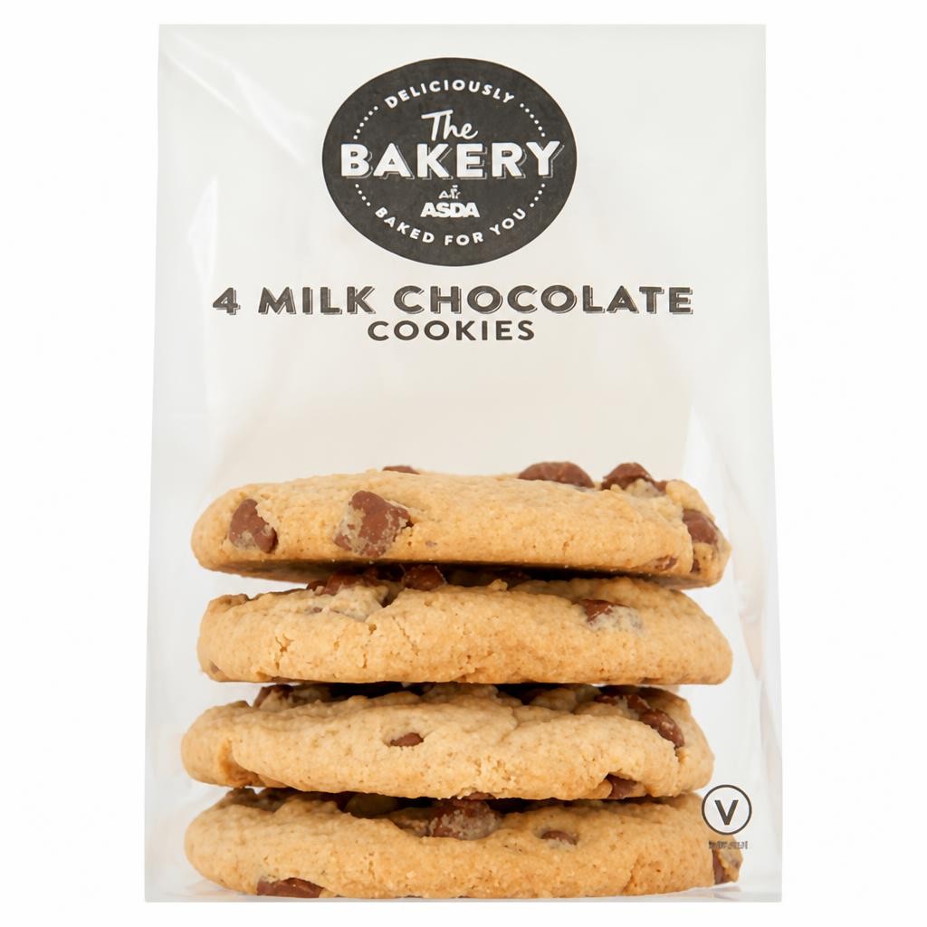 The BAKERY at ASDA Milk Chocolate Cookies 4pk