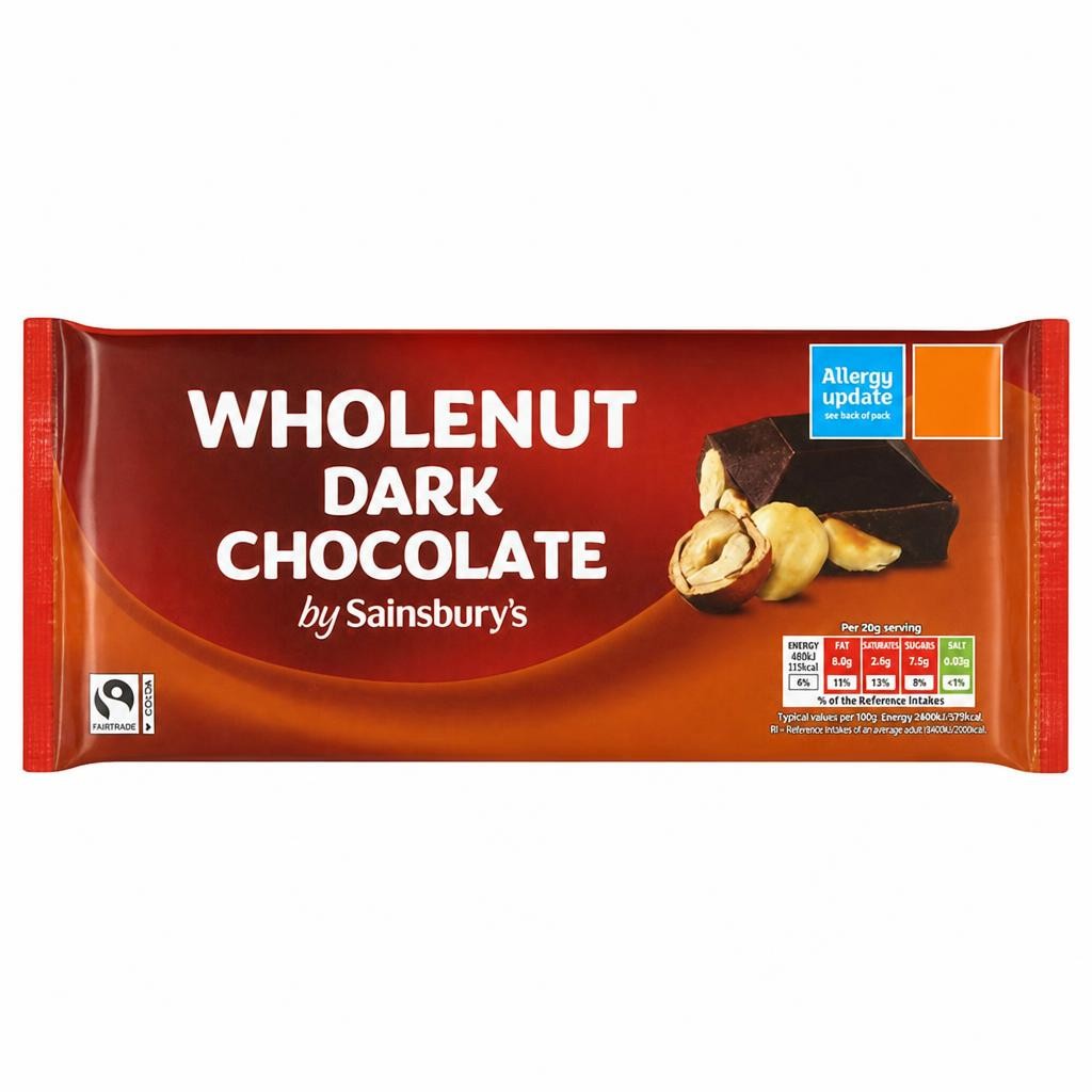 Sainsbury's Wholenut Dark Chocolate 180g