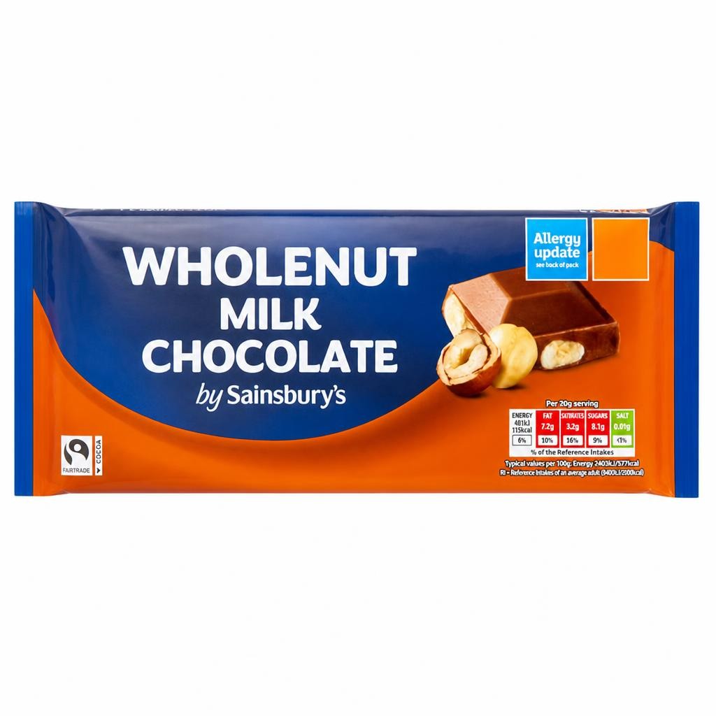 Sainsbury's Wholenut Milk Chocolate 180g