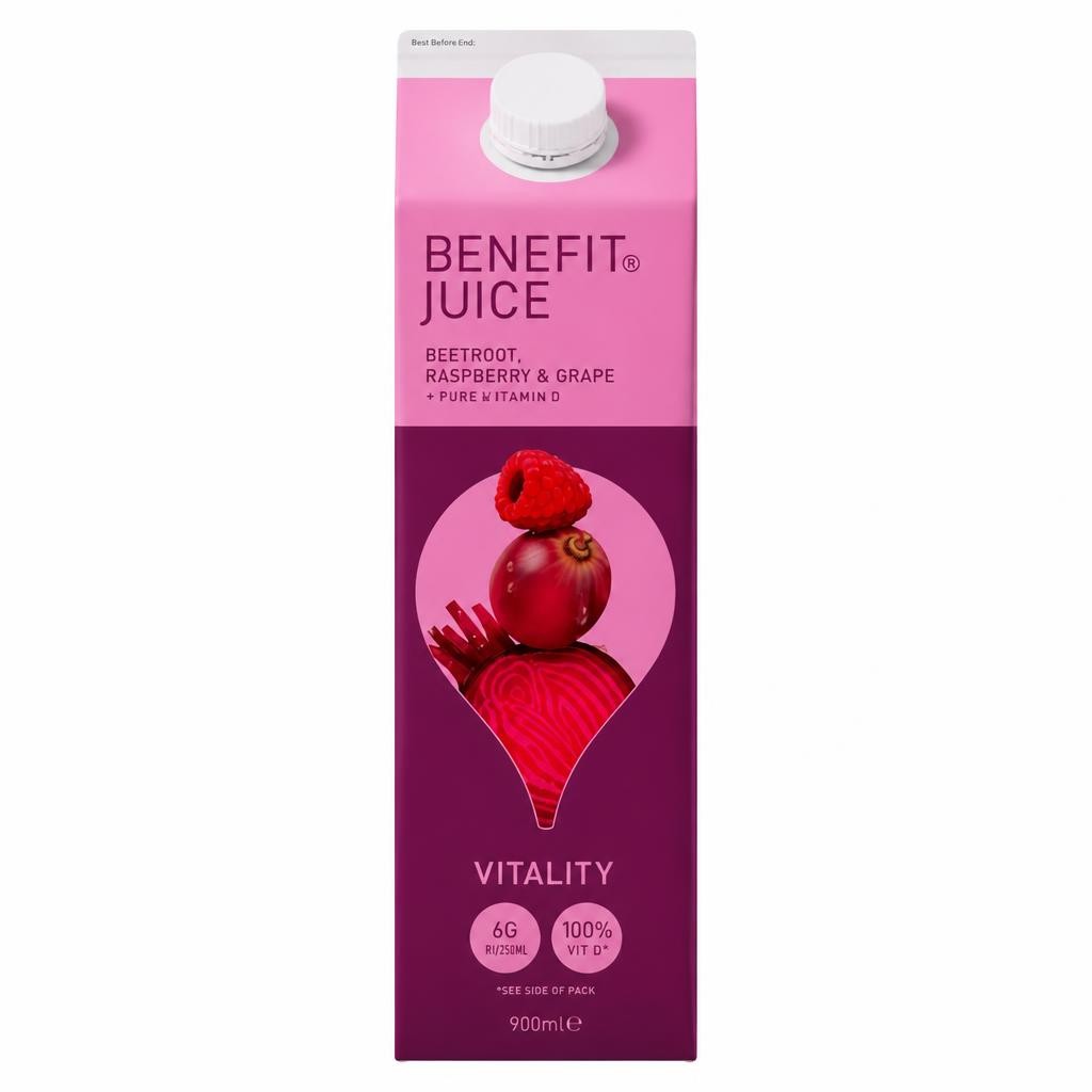 Benefit Juice 900ml Beetroot, Raspberry & Red Grape Juice