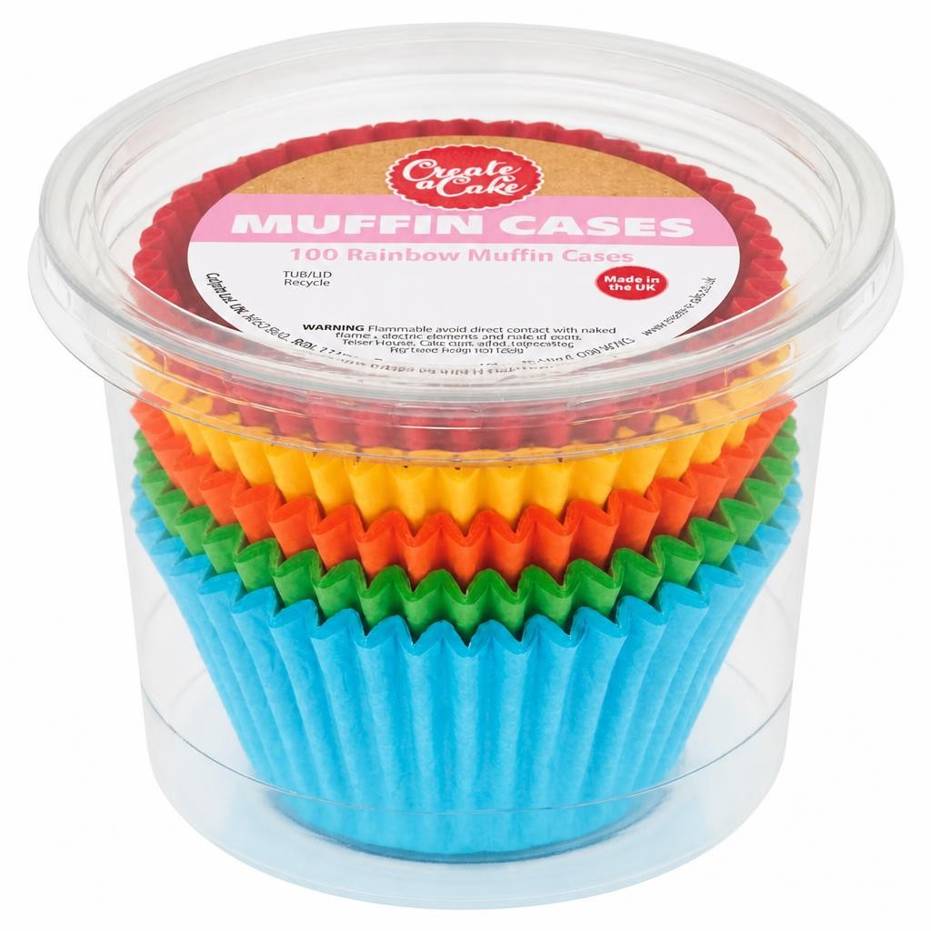Create A Cake Rainbow Muffin Cases 100