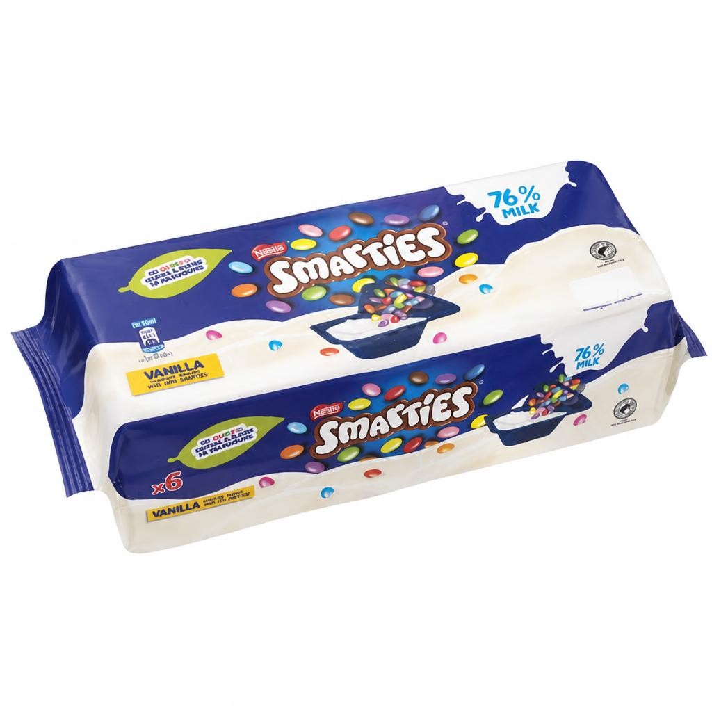 Nestle Smarties Split Pot Vanilla Flavour Yogurt 6 x 107g (642g)