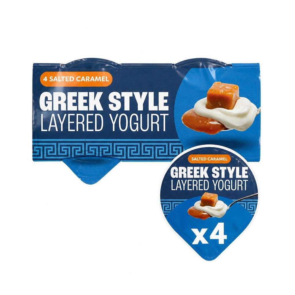 Muller 4 Salted Caramel Greek Style Layered Yogurt 500g (4 x 125g)
