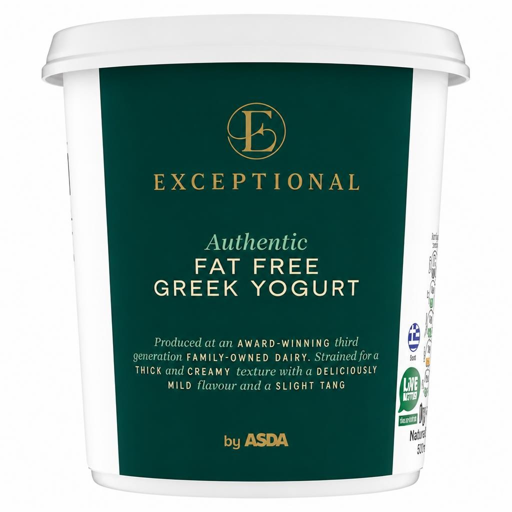 Exceptional by ASDA Authentic Fat Free Greek Yogurt 1kg