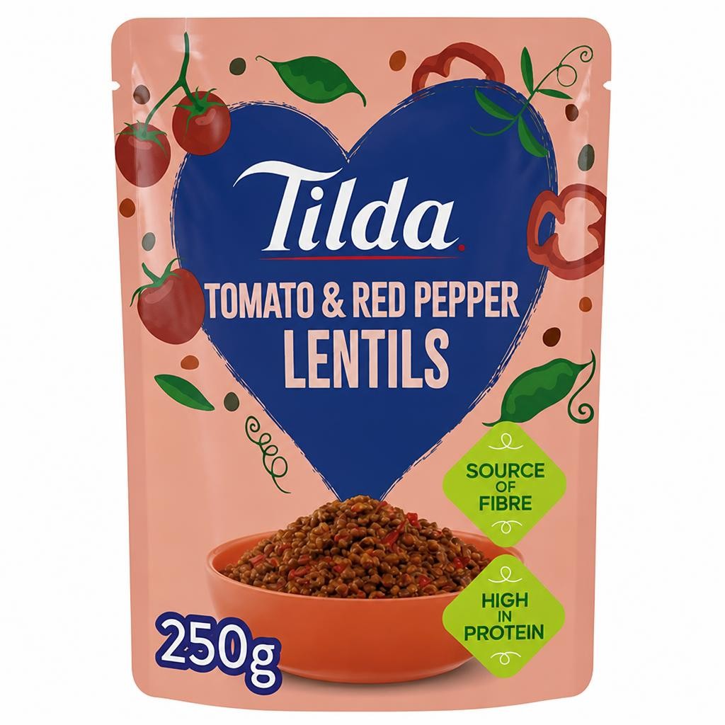 Tilda 250g Tomato & Red Pepper Lentils