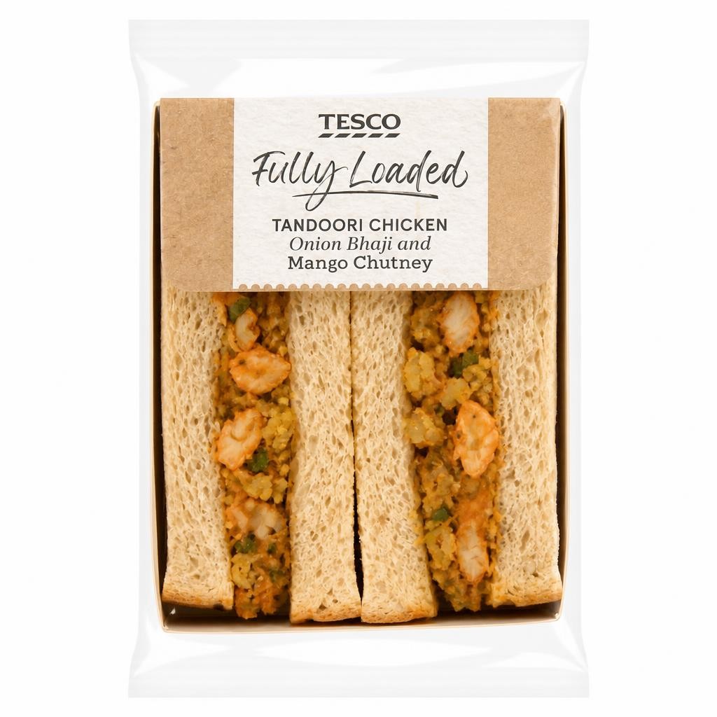 Tesco Fully Loaded Tandoori Chicken, Onion Bhaji & Mango Chutney Sandwich