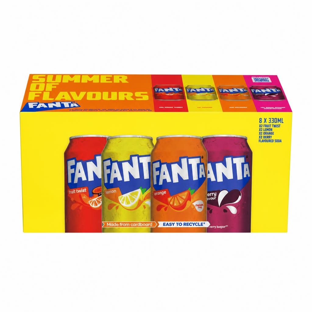 Fanta 8 x 330ml Flavours Variety Pack Cans