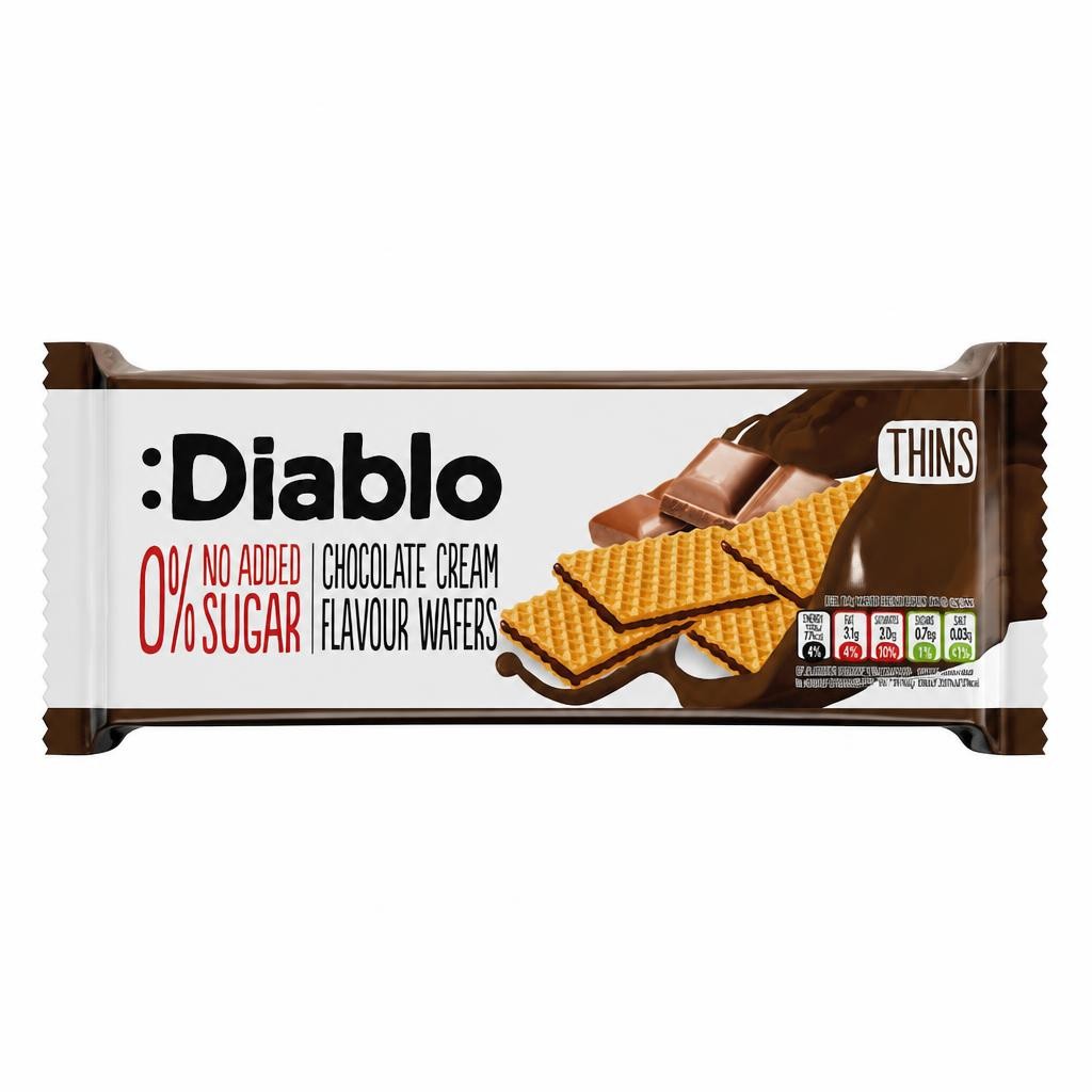 Diablo No Added Sugar Chocolate Cream Wafer Thins 150g