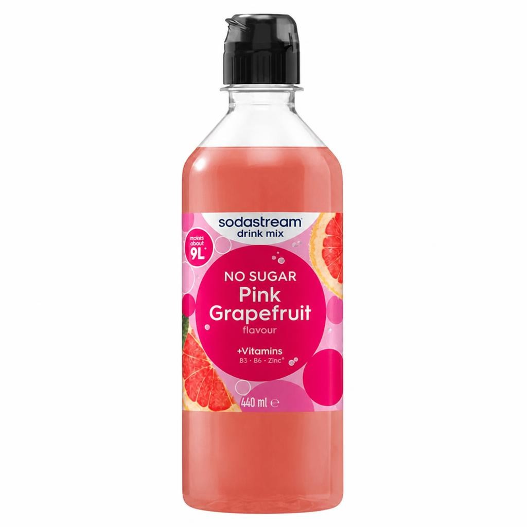 Sodastream Classics 440ml Pink Grapefruit Flavour Sparkling Drink Mix