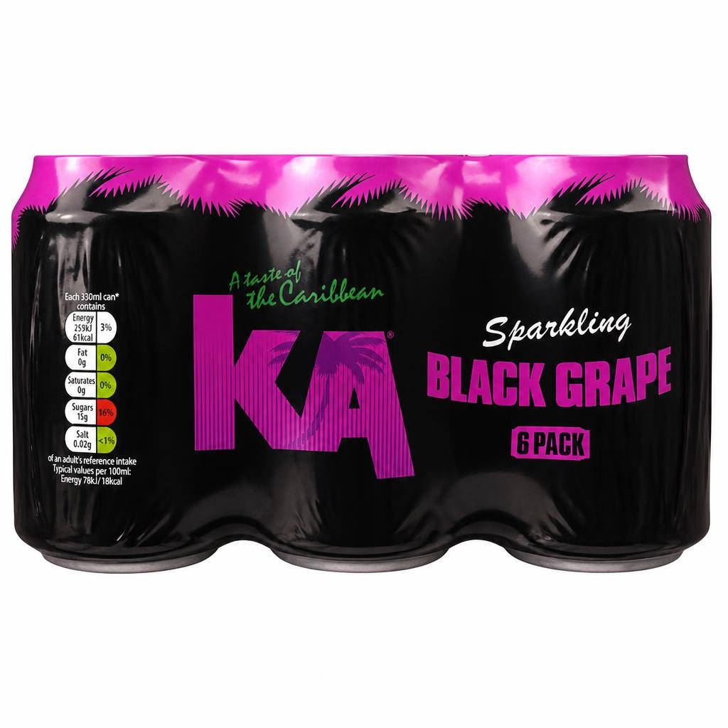 KA Sparkling Black Grape Soft Drink 6x330ml