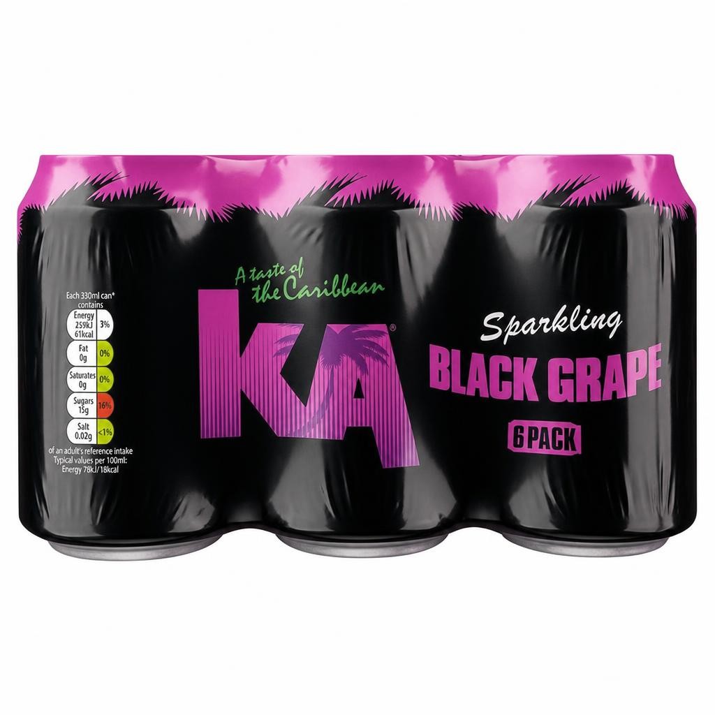 KA Sparkling Black Grape Soft Drink 6x330ml