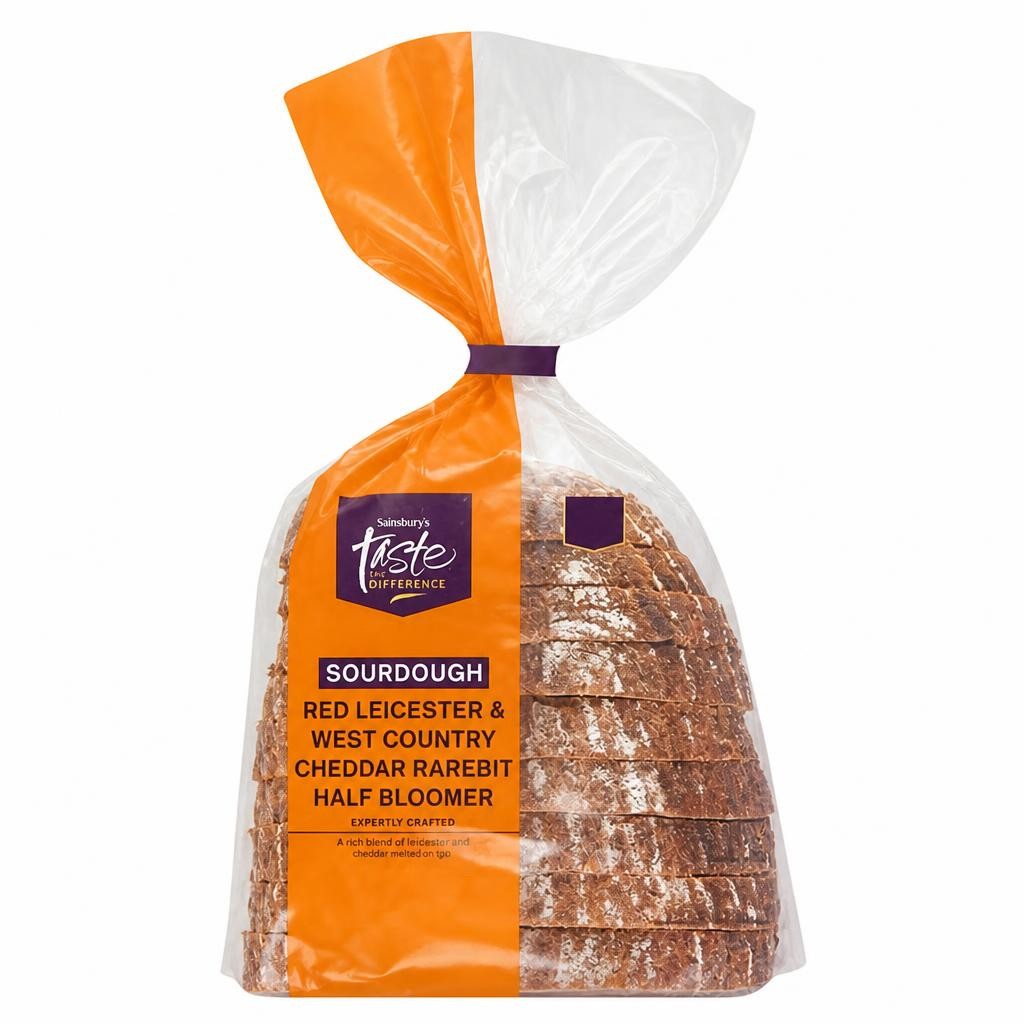 Sainsbury's 400g Red Leicester & West Country Cheddar Rarebit Half Bloomer White Sourdough Bread, Taste the Difference