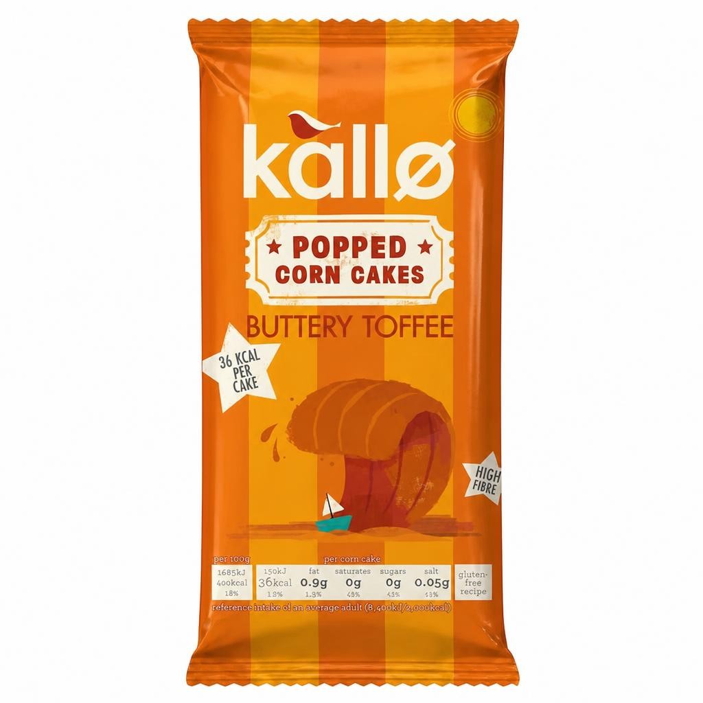 Kallo Butter Toffee Popped Corn Cakes 125g
