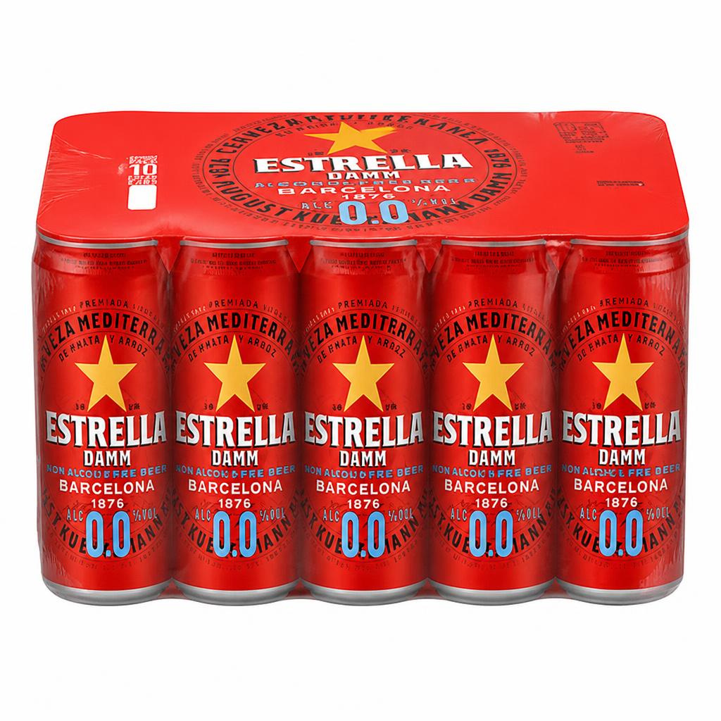 Estrella Damm 10 x 440ml Barcelona Alcohol Free Beer Cans