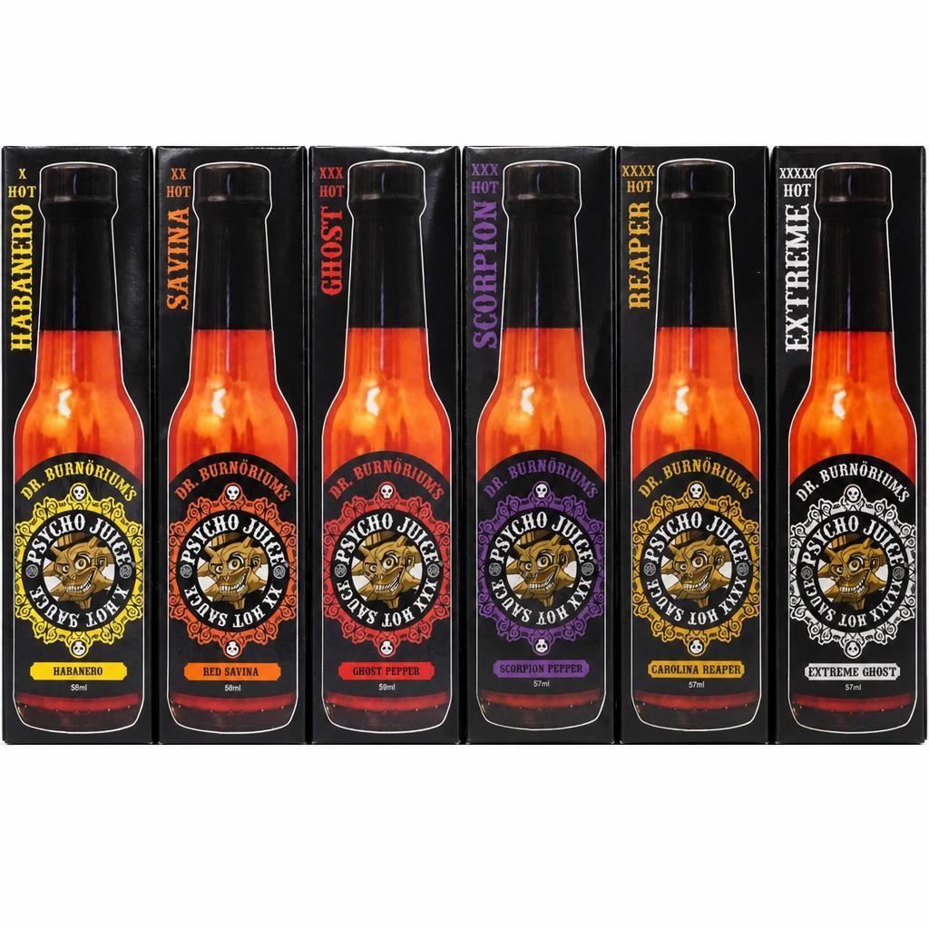 Psycho Juice Hot Sauce Mini Six Pack