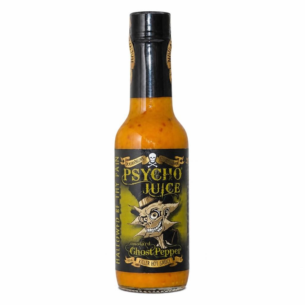 Psycho Juice Mustard Ghost Pepper Hot Sauce 148ml