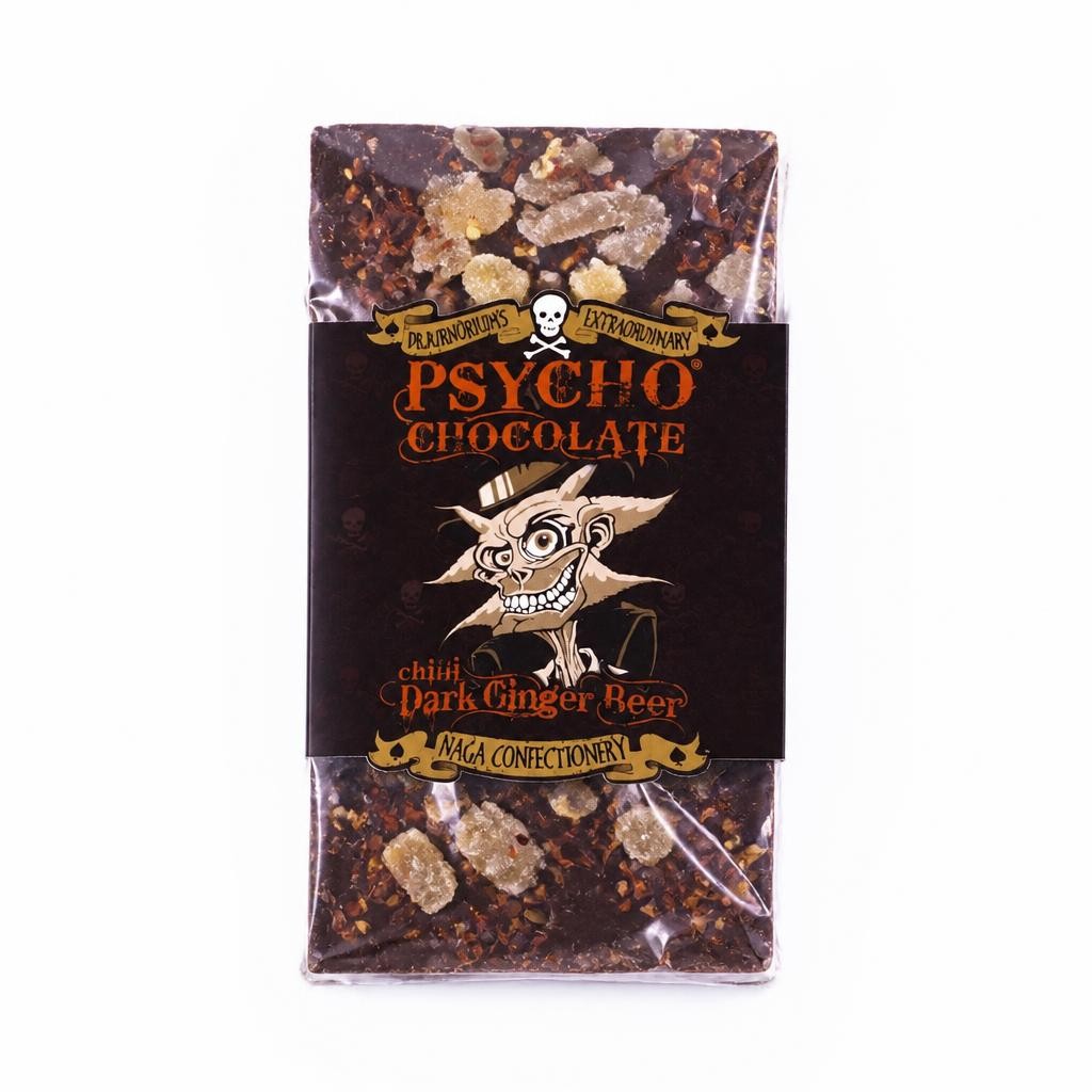 Psycho Juice Dark Ginger Beer Chocolate With Naga Jolokia Chilli 100g Bar
