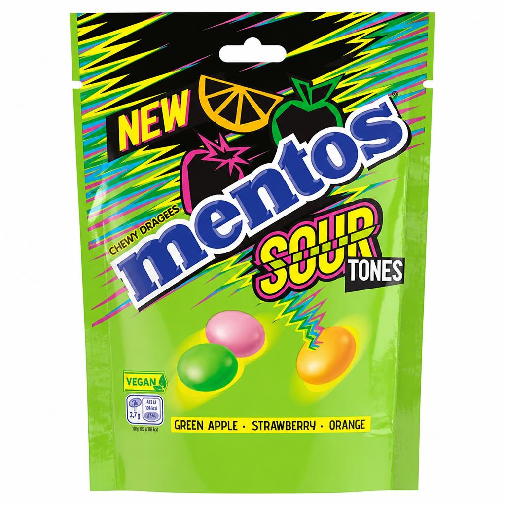 Mentos 150g Sour Tones Chewy Dragees
