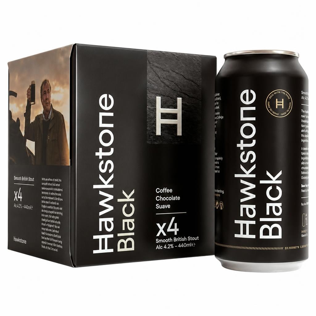 Hawkstone 4 x 440ml Black Coffee Chocolate Suave Smooth British Stout Cans
