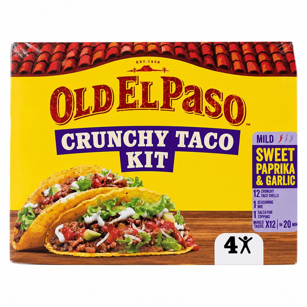 Old El Paso 287g Sweet Paprika & Garlic Crunchy Taco Kit