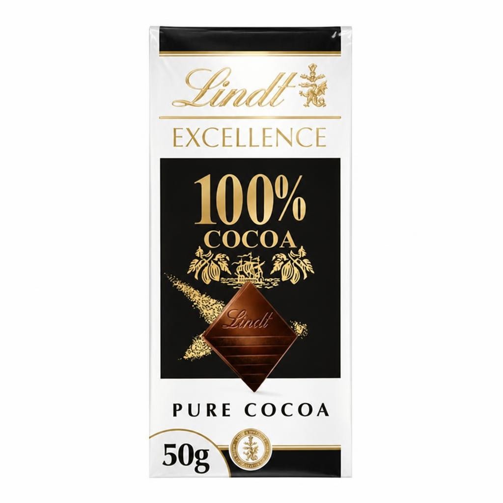 Lindt Excellence 50g 100% Dark Chocolate Bar