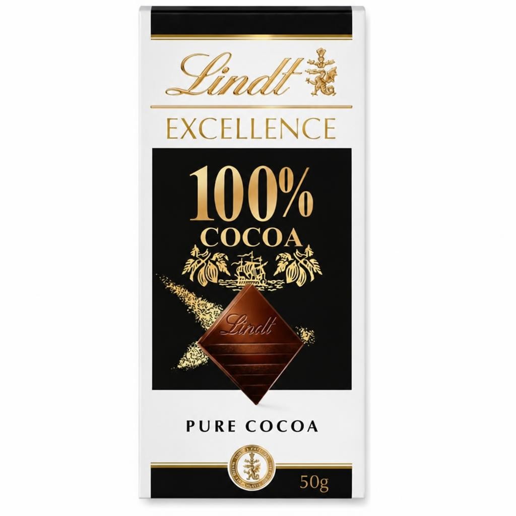 Lindt Excellence 50g 100% Dark Chocolate Bar