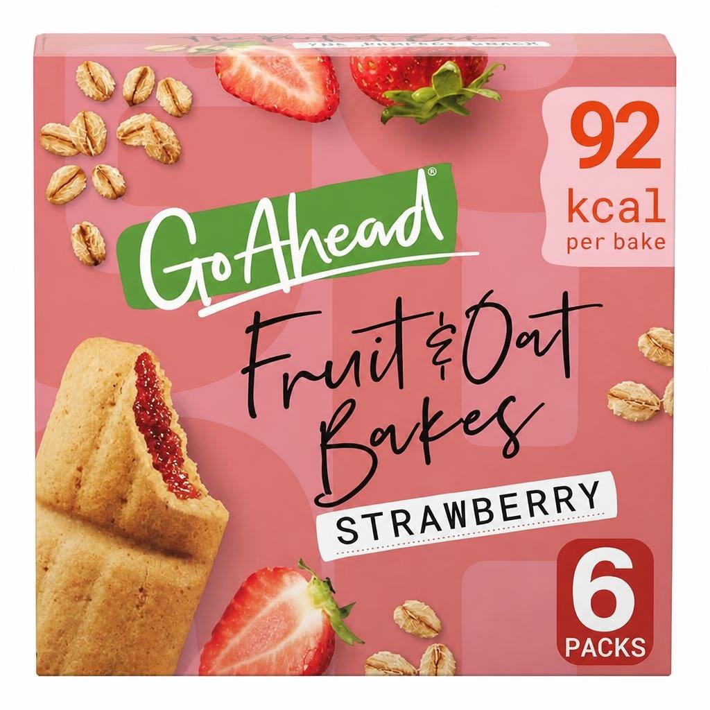Go Ahead Fruit & Oat Bakes 6 x 25g Strawberry Multipack Snack Bars