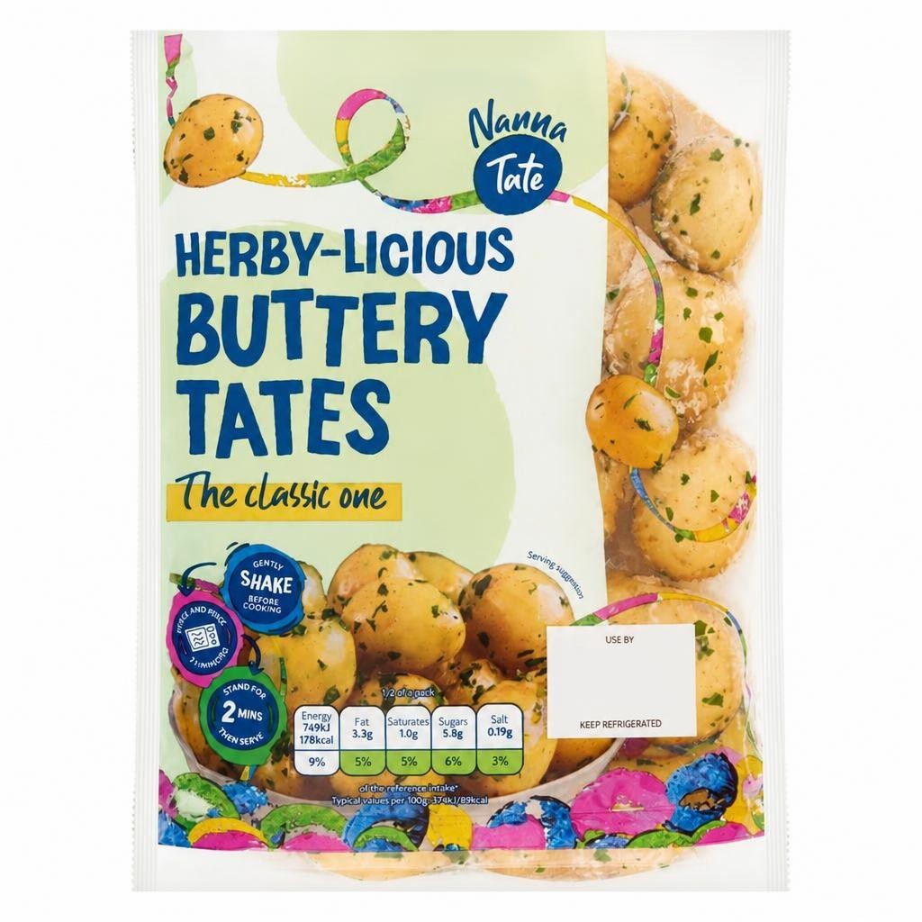 Nanna Tate Herby-licious Buttery Tates 400g