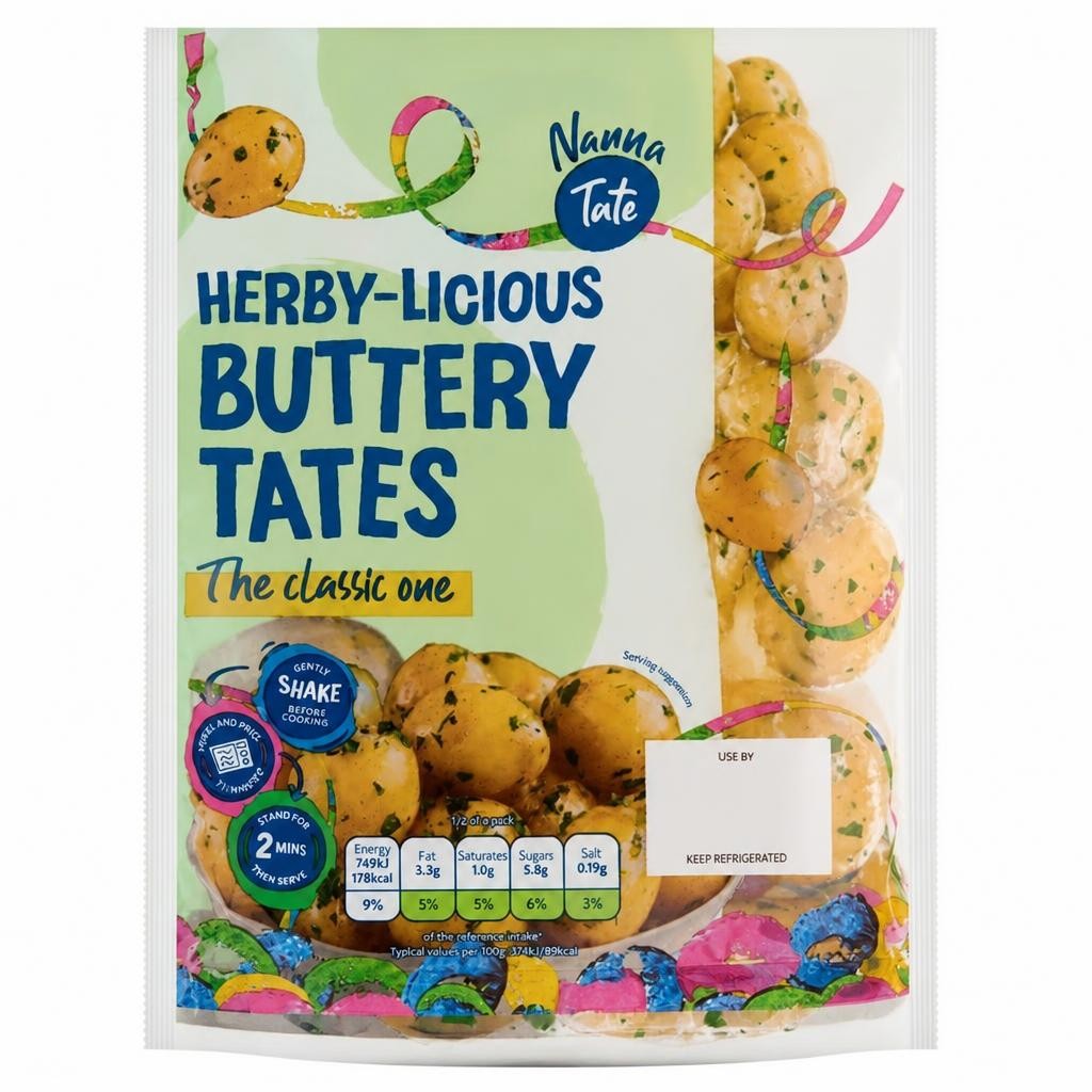 Nanna Tate Herby-licious Buttery Tates 400g