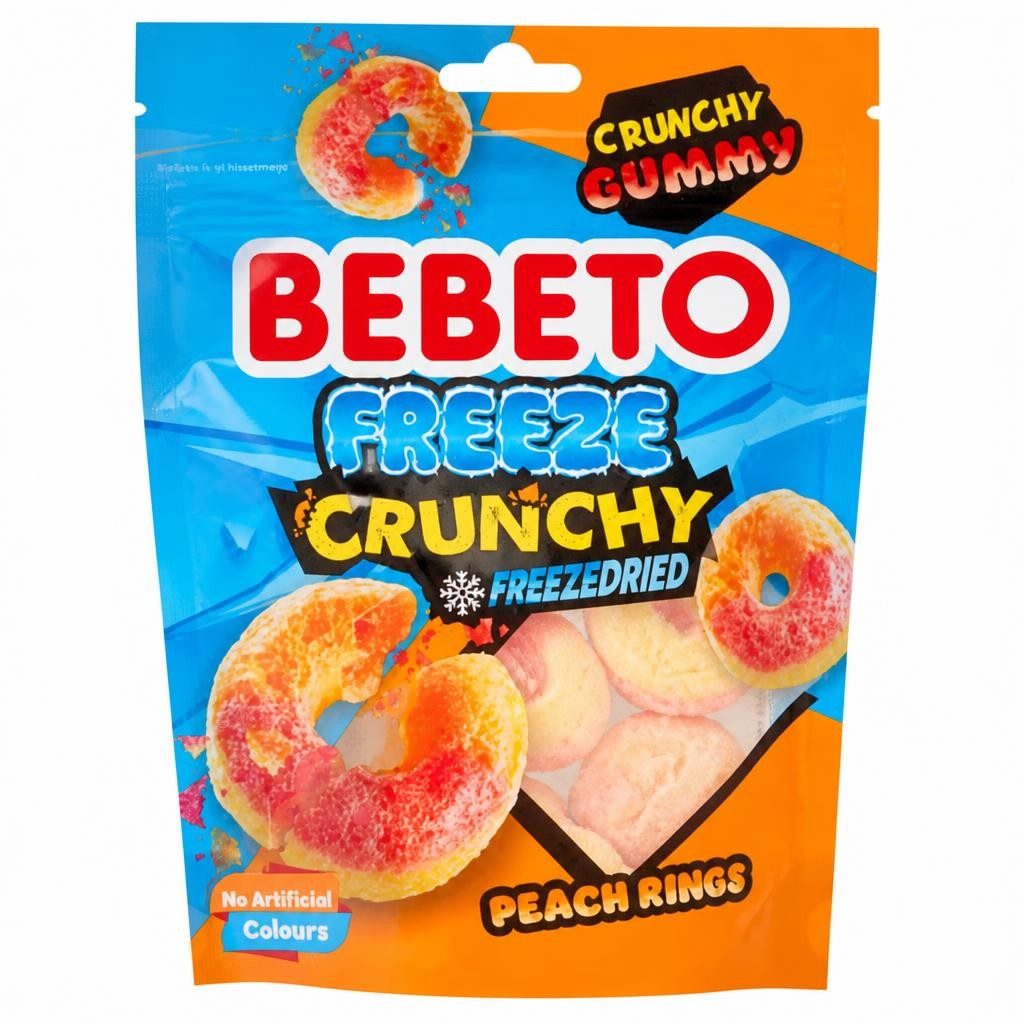 Bebeto Freeze Crunchy Freezedried Peach Rings 35g