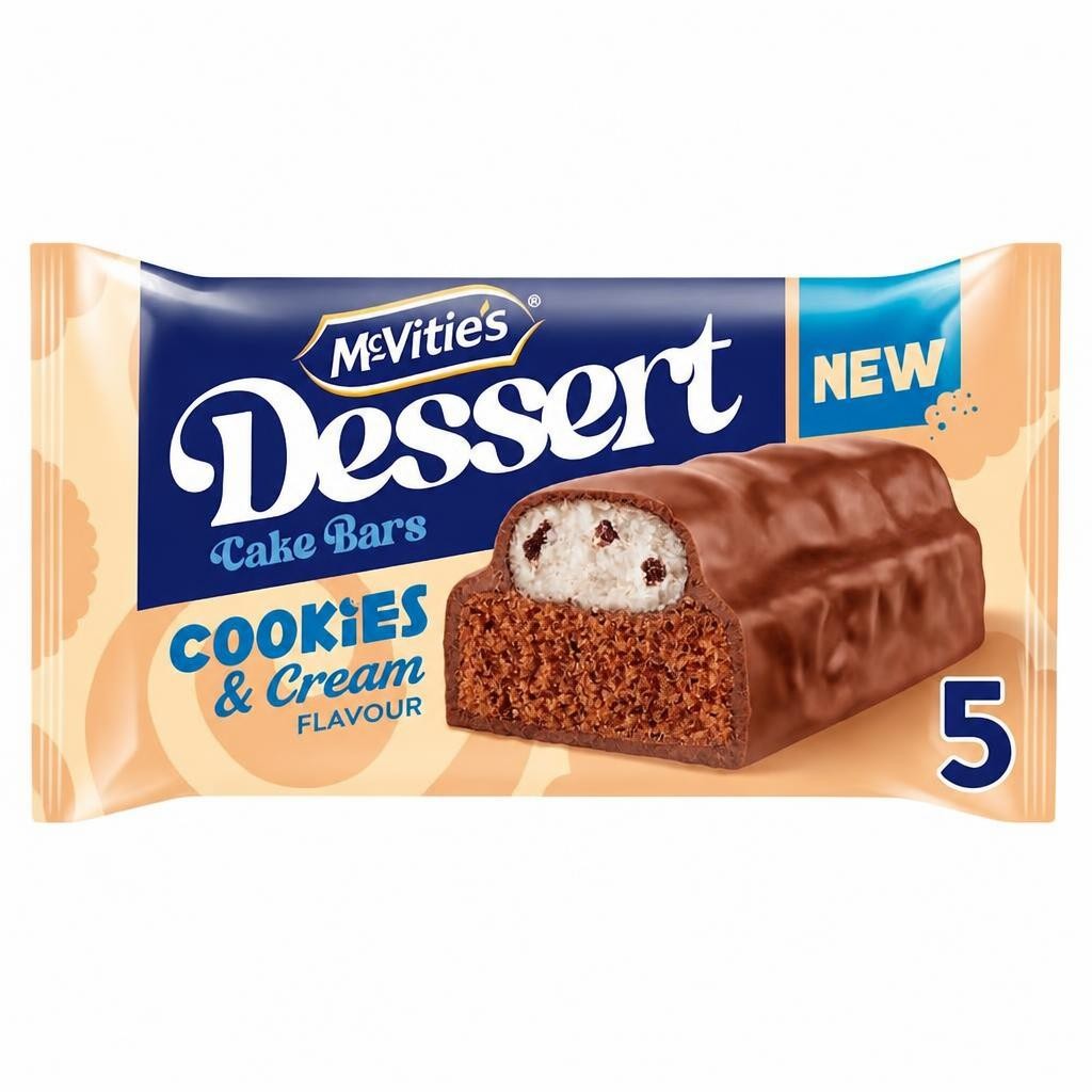 McVitie's Dessert Cookies & Cream Flavour Cake Bars 5 x 24g