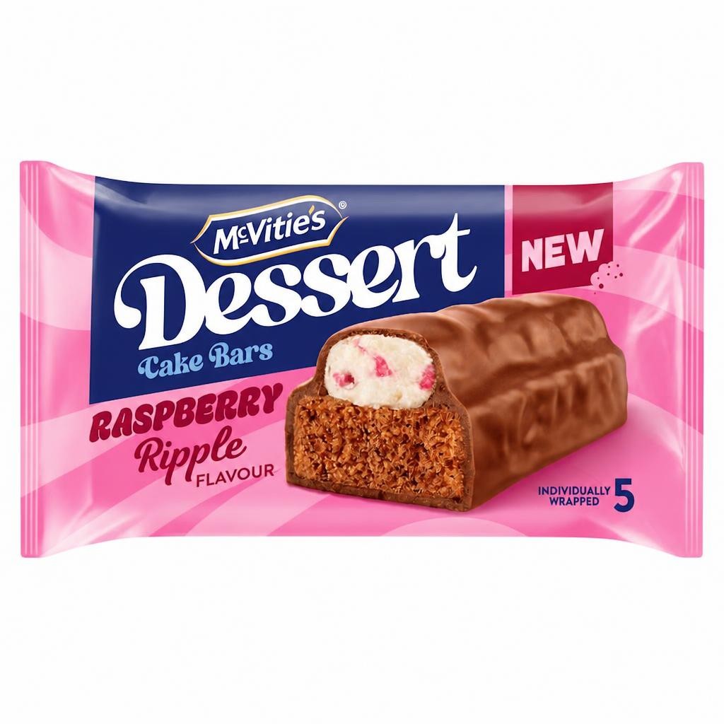 McVitie's Dessert Raspberry Ripple Flavour Cake Bars 5 x 24g