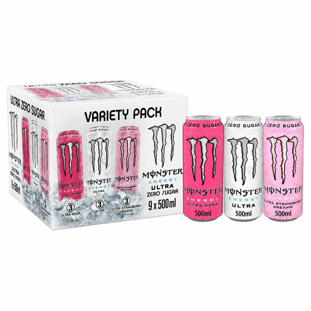 Monster Energy Drink 9 x 500ml Ultra Variety Pack Cans
