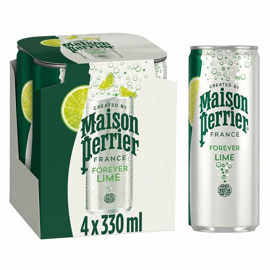 Maison Perrier Forever 4 x 330ml Lime Lightly Flavoured Sparkling Water
