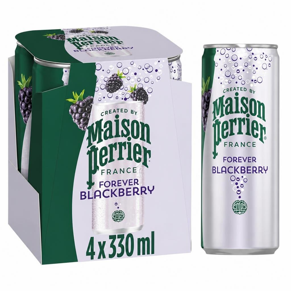 Maison Perrier Forever 4 x 330ml Blackberry Lightly Flavoured Sparkling Water